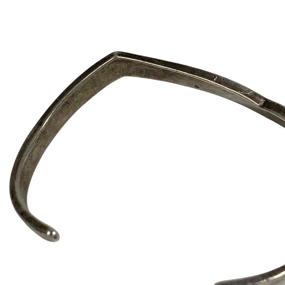 VTG Navajo Sterling Silver Crushed Turquoise + Coral Zuni ZigZag Cuff Bracelet - Picture 3 of 5